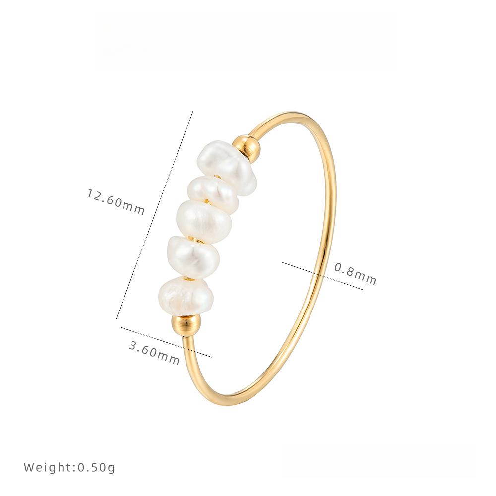 Простое кольцо из натурального барочного жемчуга, легкое, роскошное, нишевое, женское, из титановой стали, не тускнеющее