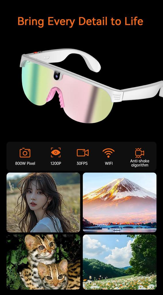 Умные велоочки с камерой: Bluetooth, Перевод, HD-фотографии для езды на велосипеде на открытом воздухе