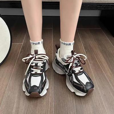 Модная женская обувь 'папины кроссовки' на высокой платформе, дышащая сетчатая обувь для ходьбы, вулканизированная подошва, корейская повседневная новинка, повседневная обувь 39 размера для женщин