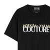 Versace Однотонная футболка с круглым вырезом и принтом букв, короткий рукав, мужские топы, Черный E78GAHE06-ECJ00E-E899