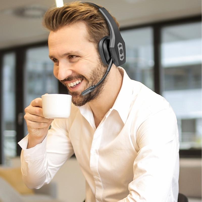 Регулируемая Bluetooth-гарнитура с микрофоном, шумоподавление ENC для профессионалов службы поддержки, оптимизированный звук
