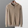 Men Autumn Winter Thickened Wool Sweater Hooded Zipper Cardigan Knit Jacket Long Sleeved Sportswear Warm Jacket