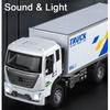 1:32 Контейнеровоз Сплав Машина Литая Игрушечная Модель Открывающиеся Двери Звук Свет Инерционный Автомобиль Детские Игрушки-Пазлы Подарок