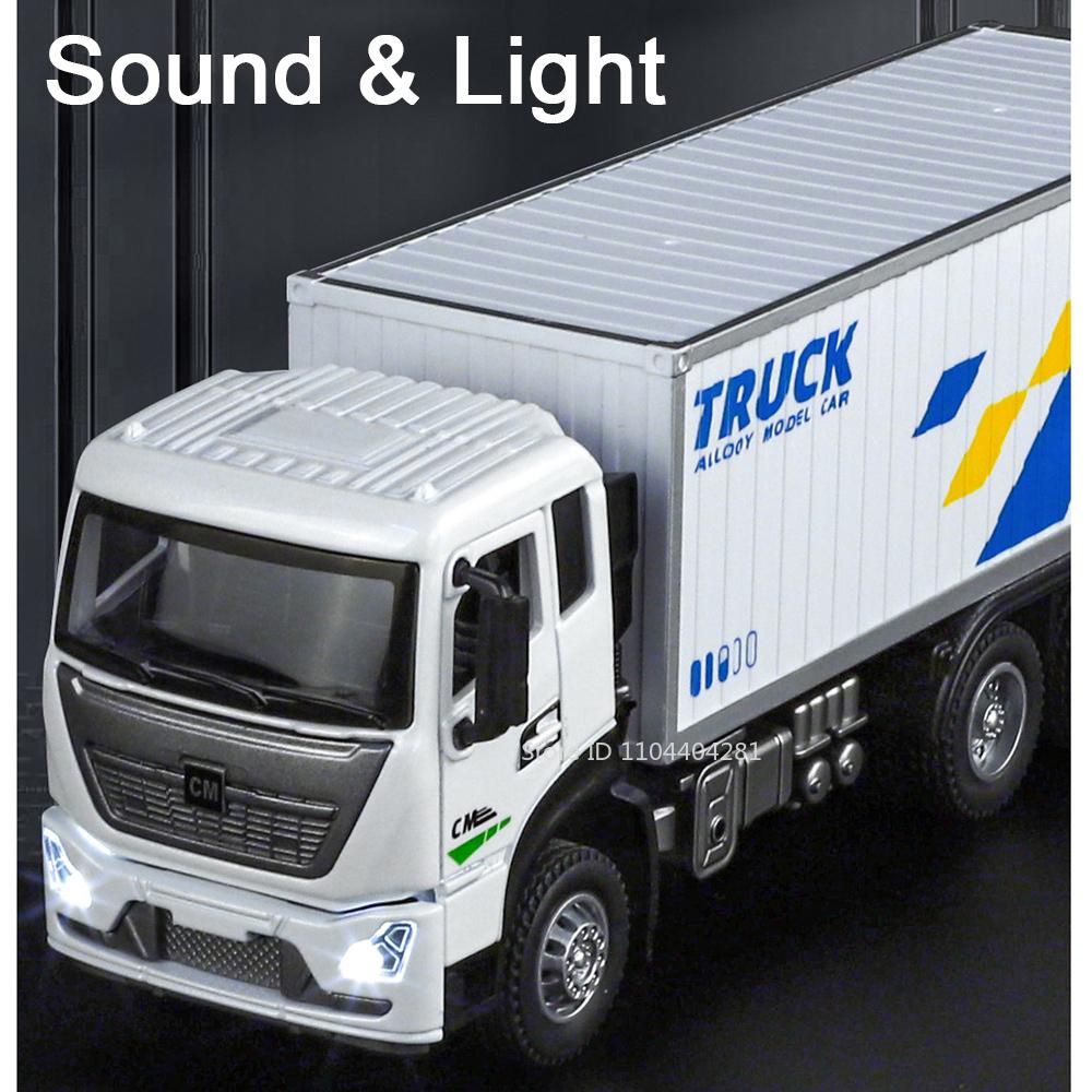 1:32 Контейнеровоз Сплав Машина Литая Игрушечная Модель Открывающиеся Двери Звук Свет Инерционный Автомобиль Детские Игрушки-Пазлы Подарок