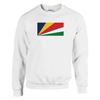Sweat-shirt - PIXELFORMA - Drapeau des Seychelles - Manches longues - Coton-polyester - Blanc
