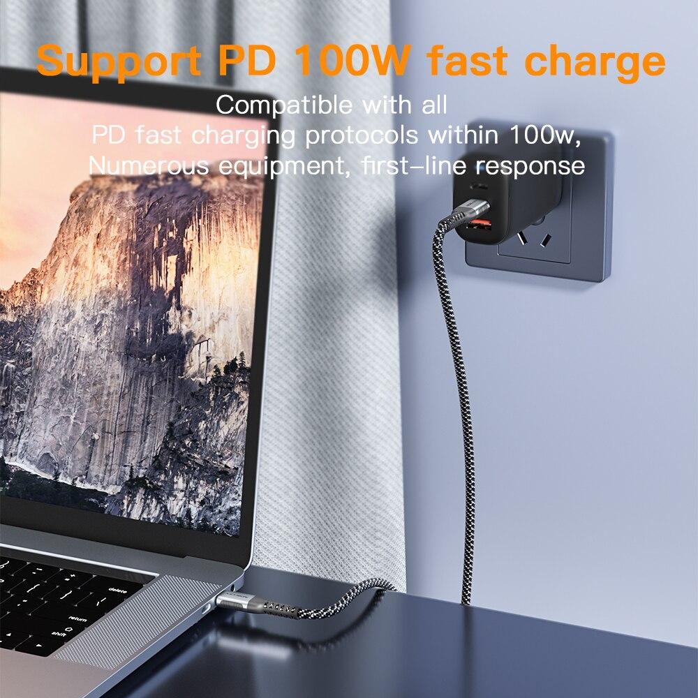 KEYSION Кабель USB C - USB Type C 20 В/5 А 100 Вт PD быстрое зарядное устройство QC 4.0 шнур USB C кабель для Xiaomi Samsung Huawei Macbook Pro iPad