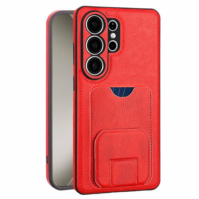 Винтажный кожаный чехол для Samsung Galaxy S26 Ultra S25+ plus S24 S23 A15 A16 A54 A55 A56 С кармашком для карт и подставкой