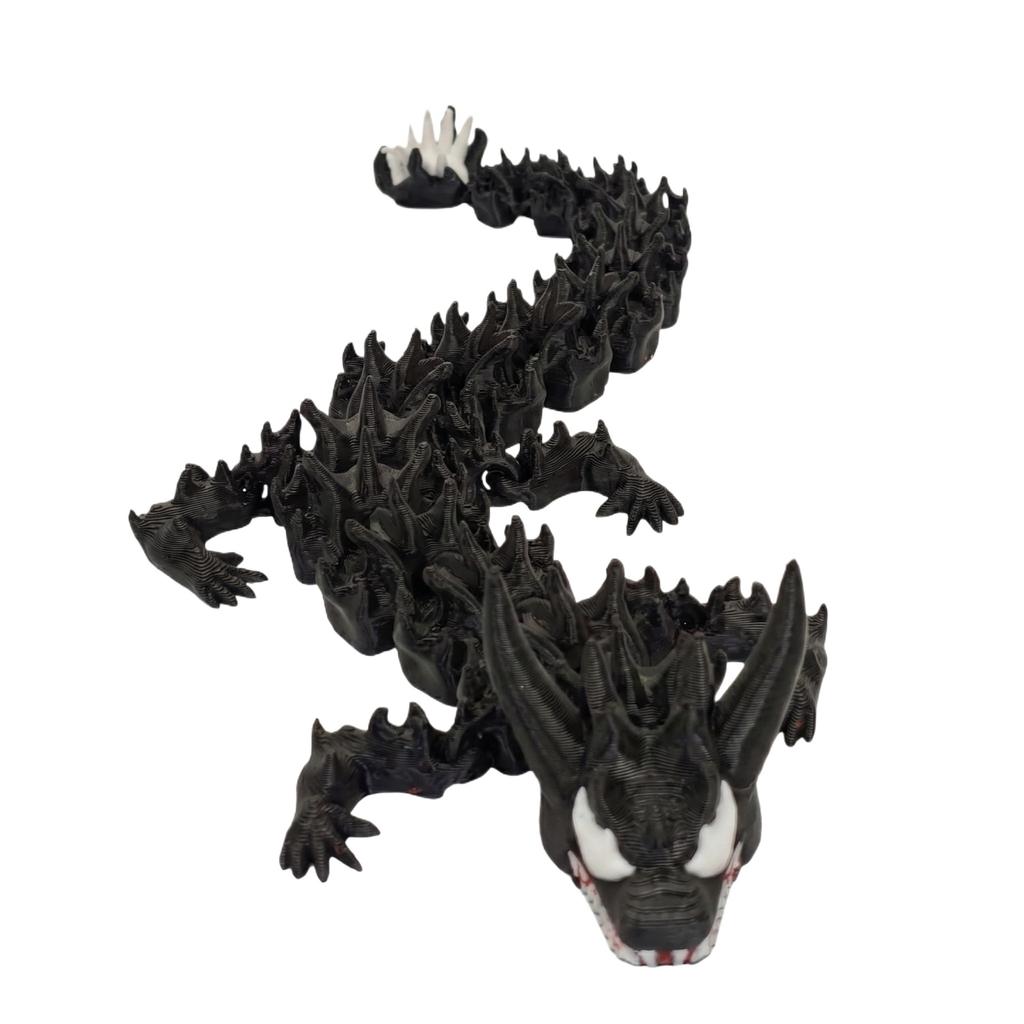3D Printed Dragon Figurine Model with Detailed Spikes and Textured Body Realistic Design Collectible Display Piece for Home Office Decoration