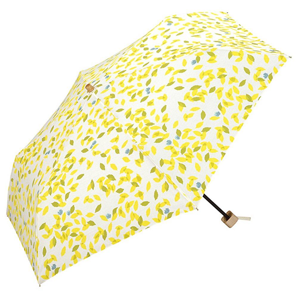 World Party Folding with Leaf YE (Wpc.) Parasol, Yellow, 50cm, Women's, Pouch, Mini, 801-216