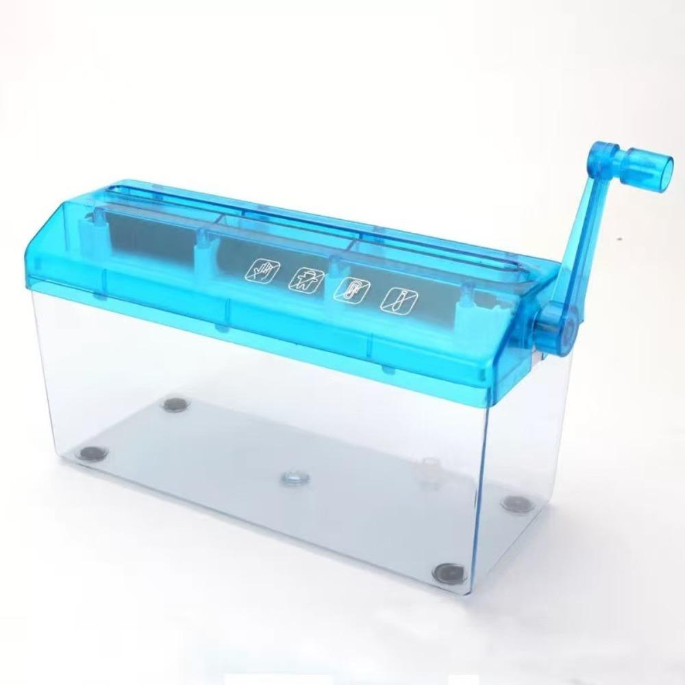 ABS Hand Shredder Hand Crank Mini Manual Shredder Transparent Eco-Friendly Documents Paper Cutting Tool Birthday Gift
