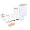 6PCS Bathroom Accessories Set PP Trash Can Soap Dispenser Soap Dish Toothbrush Holder Cup Toilet