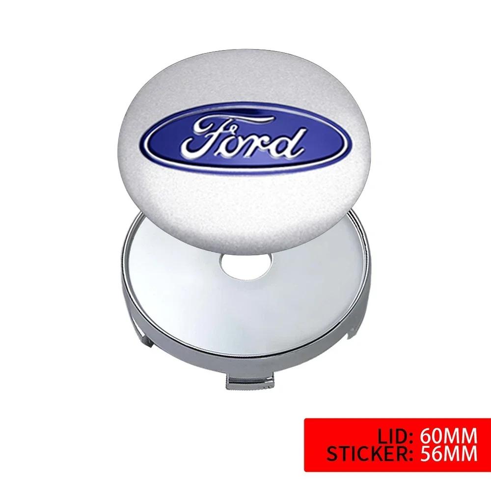 New 2026 Car Sticker For Ford 4pcs 56/60mm Car Auto Wheel Center Cover Badge Stickers Hub Cap Replacement For Ford Ranger Focus