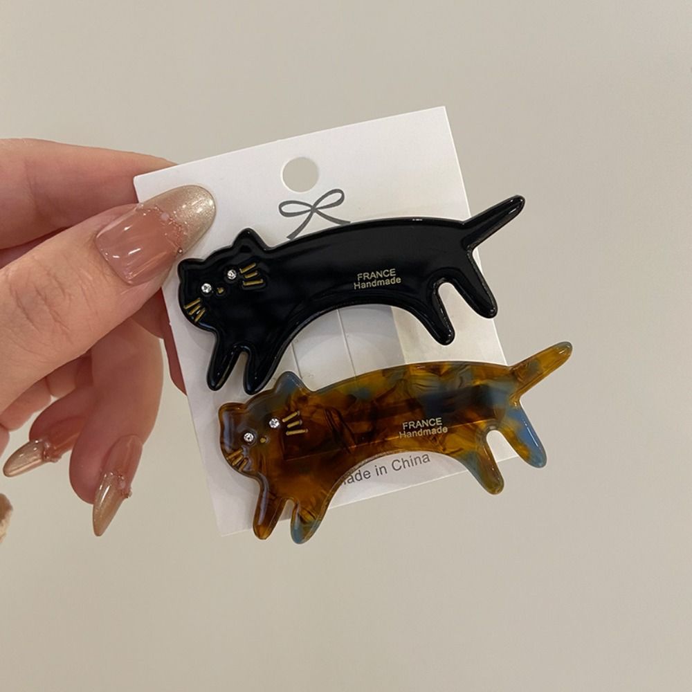 Kitten Cat Shaped Hair Clip Acetic Acid Cute Side Clip Fashion Animals Hairpin Vacation