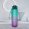 Бутылка для воды 1 л, градиентный цвет, мотивирующая спортивная бутылка для воды с маркером времени, герметичная чашка для офиса, спортзала, кемпинга на открытом воздухе