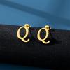 1Pair Stainless Steel Lucky A-Z 26 Alphabet Letter Earring Stud Jewelry Gift
