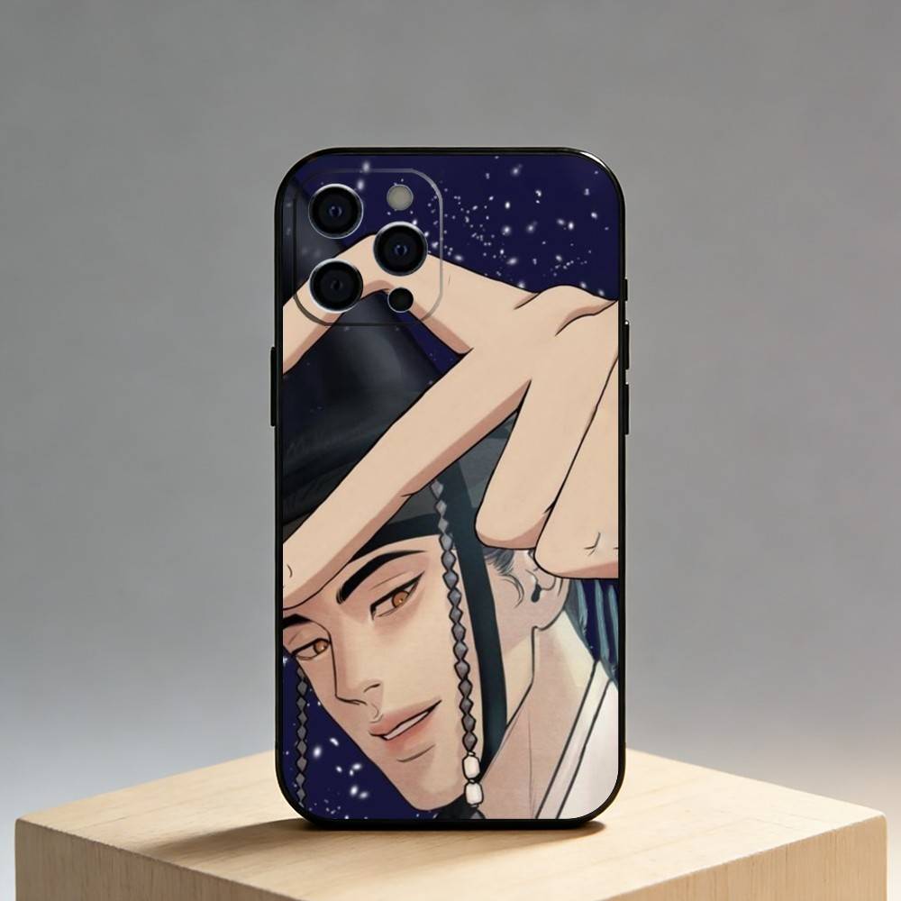 Painter The-w-Nights-Anime Phone Case For iPhone17,16,15,14,13,12 Plus,Max Soft Silicone Black Cover