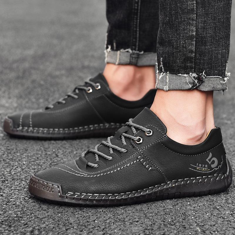 Мужская обувь большого размера спортивная летняя летняя дышащая мужская повседневная кожаная обувь большого размера ручной работы подошвы повседневная обувь