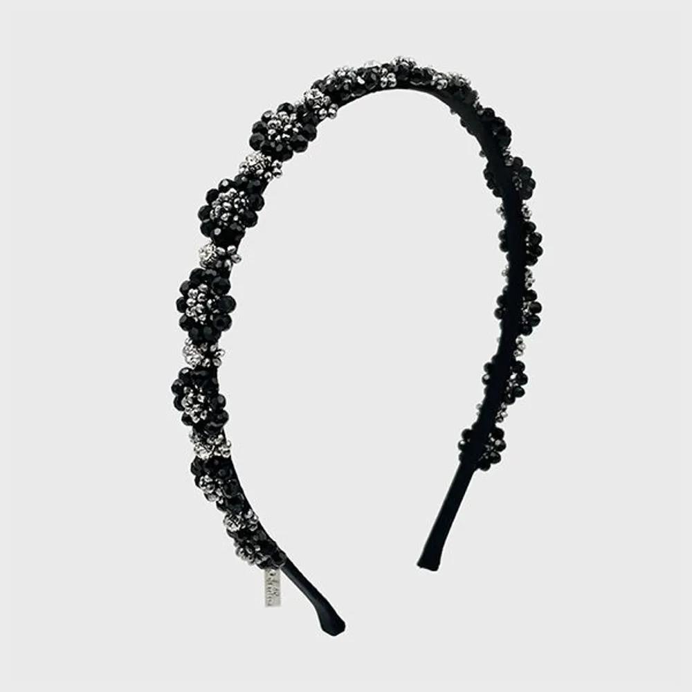 Black Flower Bead Hairband JC047HB