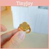 Stylish Gold Brass Plated Lucky Clover Ring Adjustable Size Perfect Gift Her For
