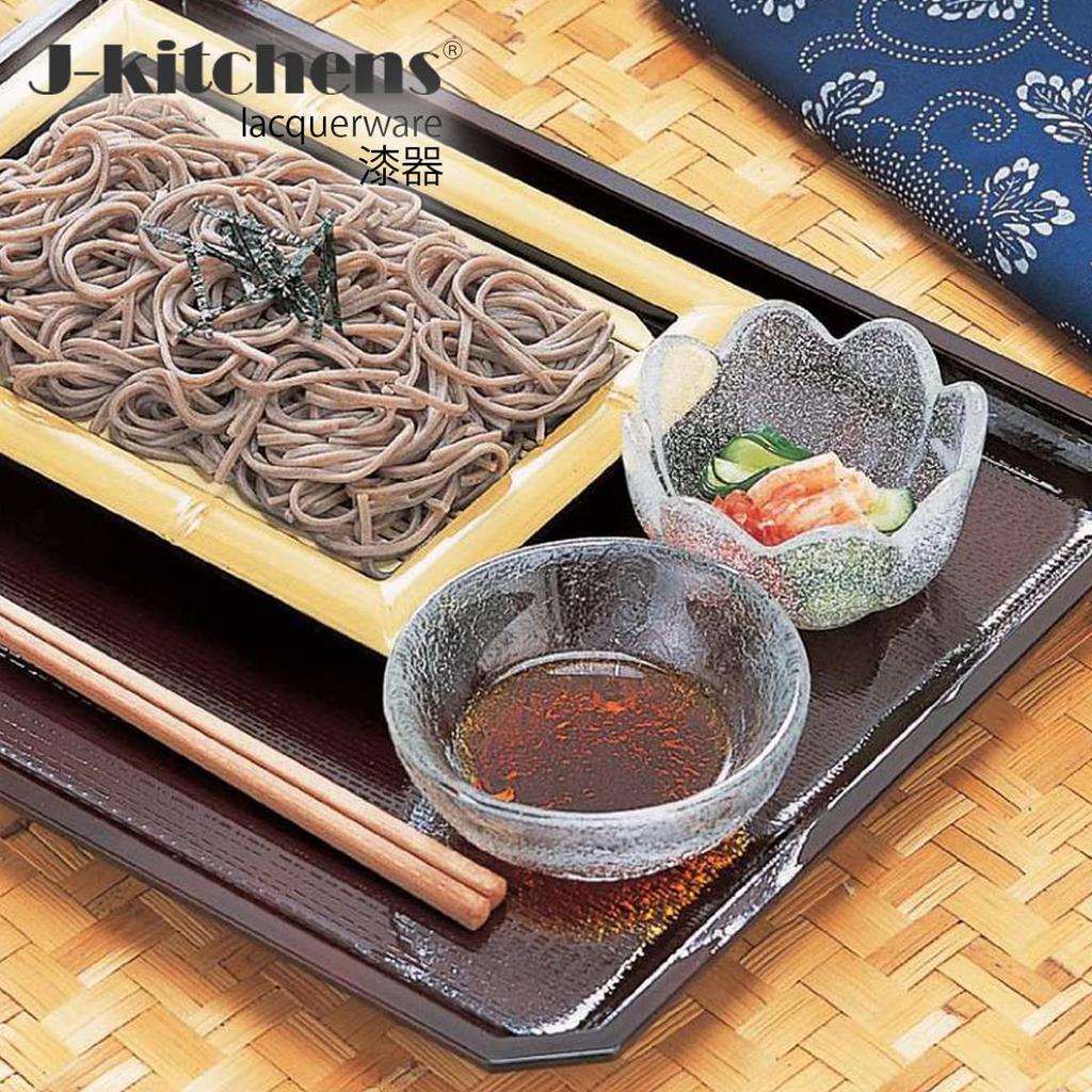 Wood Grain Tray Shintame Made In Lacquerware J-kitchens Corner-Cut (Tray) Lacquerware, Non-Slip, 35cm, 6-55-28, Japan, (ABS Resin)