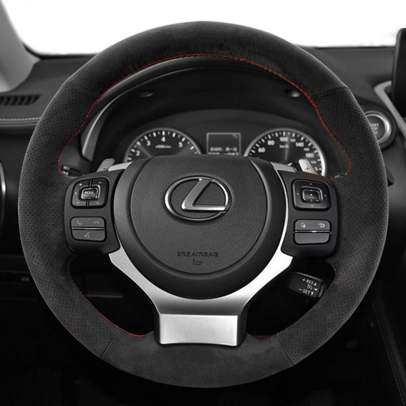 Car Steering Wheel Braid Cover Suede Leather 100% Fit For Lexus NX300 NX300H IS350 2015- Auto Interior Accessories