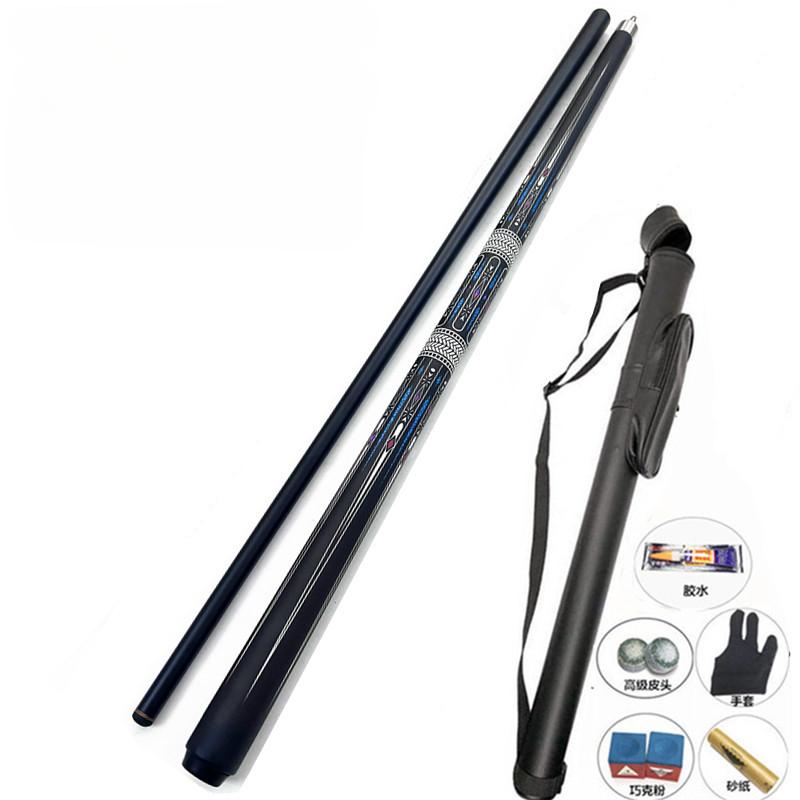 Черный технический кий для бильярда из углеродного волокна, 12,5 мм, 8 шаров, утяжеленный, 1/2, с бесплатными принадлежностями и чехлом