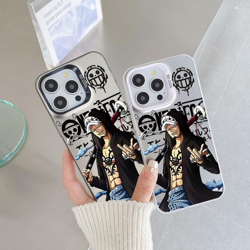 Анимация ONE PIECE 5-я передача Луффи Трафальгар iPhone15 чехол для мобильного телефона Apple 17-й цвет серебристый противоударный чехол