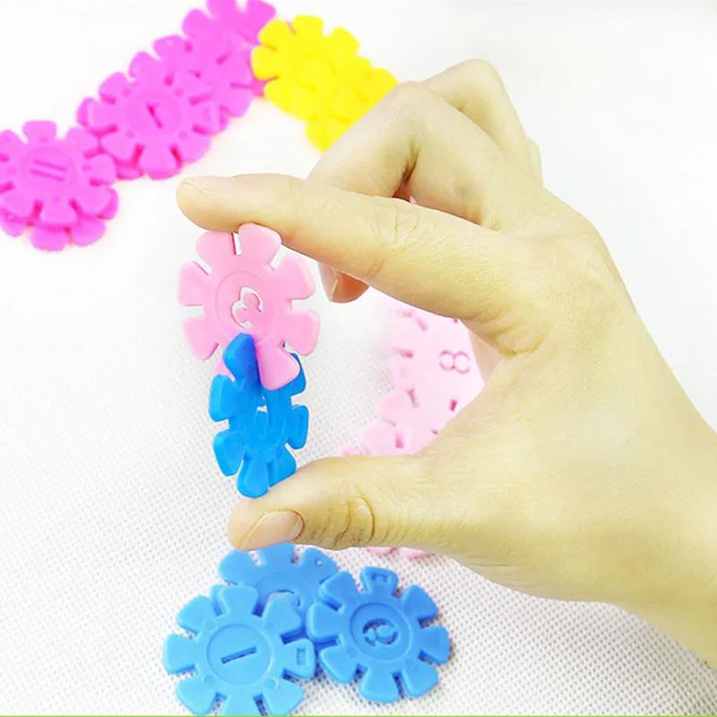 60~200 шт. Снежинка Строительные Блоки Игрушки Дети DIY Конструктор Детский Сад Игра Сборка Образовательная Игрушка для Детей Подарок TMZ
