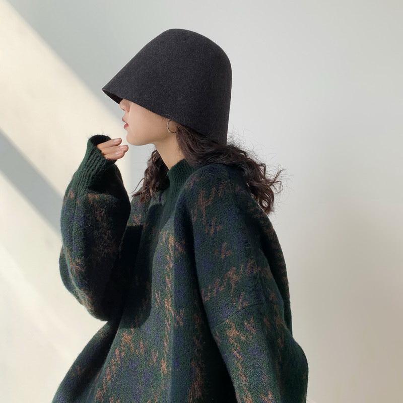 Ретро Гонконгский стиль Женский зимний свитер с полувысоким воротником Толстый Мягкий Свободный Универсальный Вязаный Кардиган