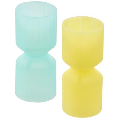 Yamazaki Силиконовый складной набор для льда "Оборотное зелье", 2 шт., желтый x x Морозильник Силикон Посудомоечная машина Морозильник 10164 Крышка, Цвета, и синий, Ш2.4 Г2.4 В6.1см,
