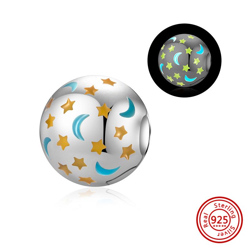 100% серебро S925, Ловец снов, яблоко, солнце, светится в темноте, светлячок, звезда, висячие подходят, оригинальные подвески, браслет, женские ювелирные изделия