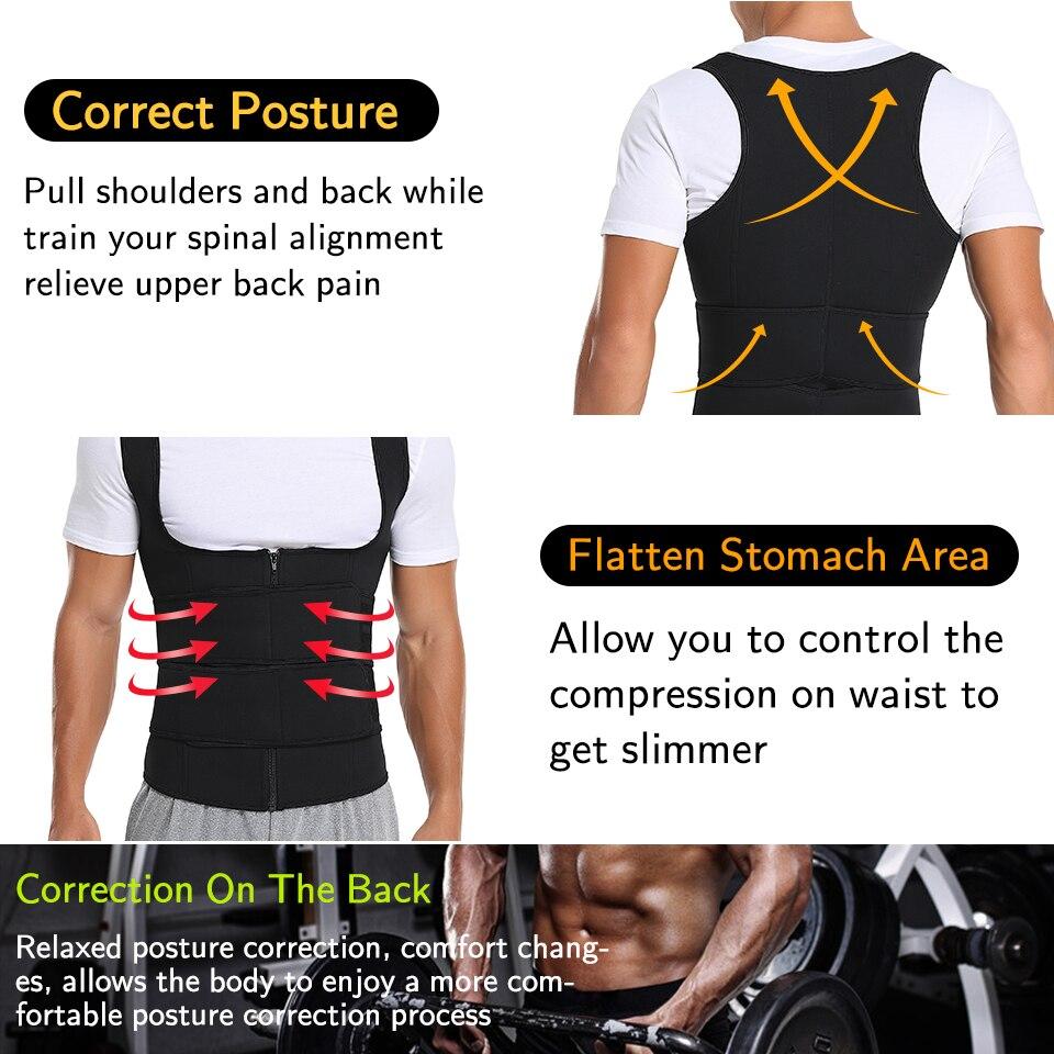 Men Waist Trainer Sweat Vest Corset Sauna Suit Slimming Body Shaper Workout Tank Tops Tummy Control Shapewear Compression Shirt