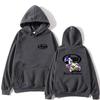 Mens Hooded Sweatshirt With Motorcycle Print - Loose Fit Cotton Blend Pullover Fall Casual Wear