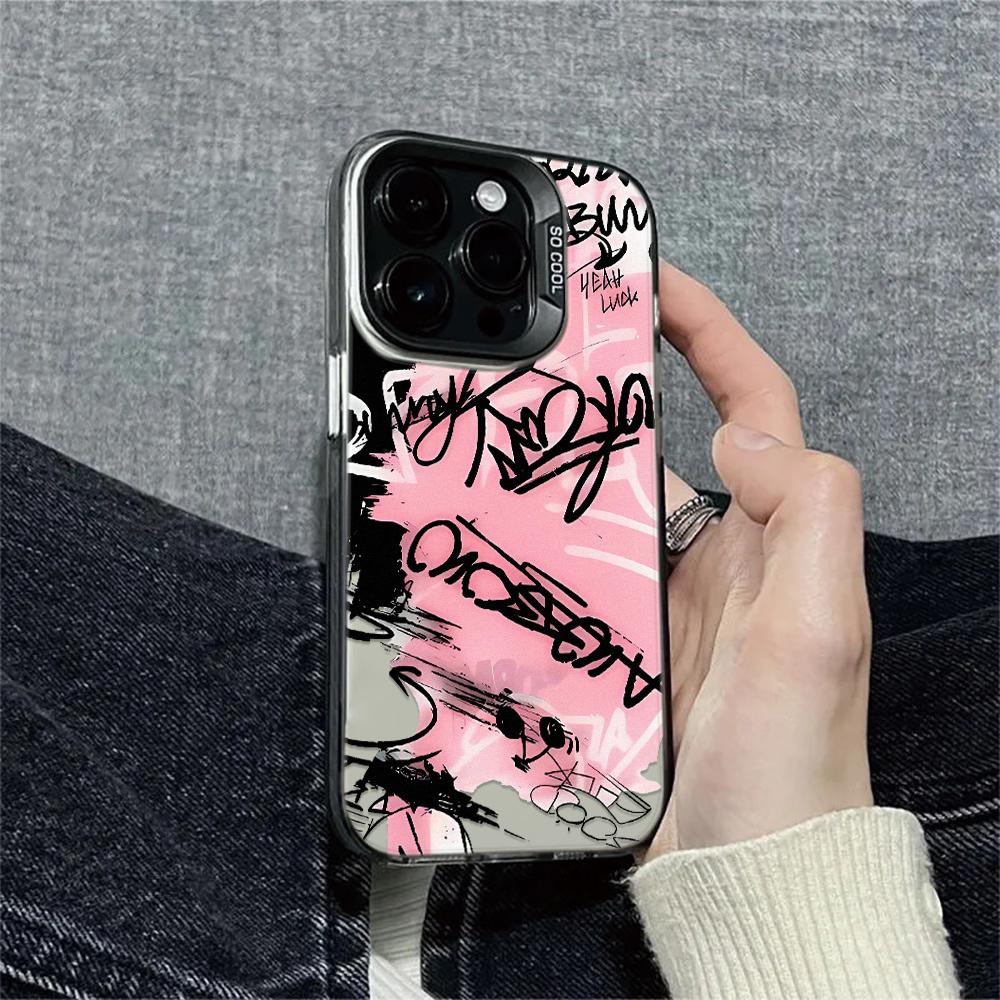 Fashion English Case For Iphone 16 15 14 13 12 11 Pro Max Cover For Iphone 17 Pro Max Funda Coque Bumber Shell 16E 15 14 Case