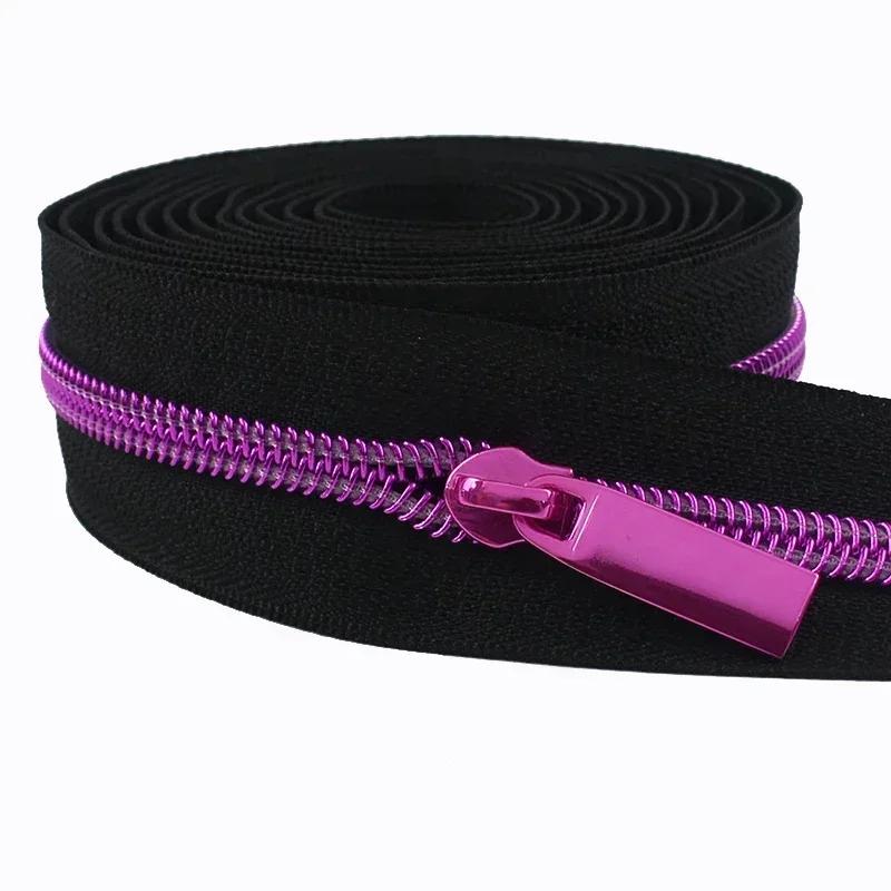 Meetee 10/20M 5# Nylon Zippers Tape + Zipper Slider Puller for Sewing Bag Shoes Garment Zips Repair Sew Crafts DIY Accessories