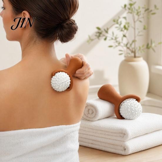 Office Stress Relief 3D Printed Massage Roller Ball, Ergonomic Handheld Massager for Muscle Relief, Compact Body Soother Portable Spiky Tool Legs Back