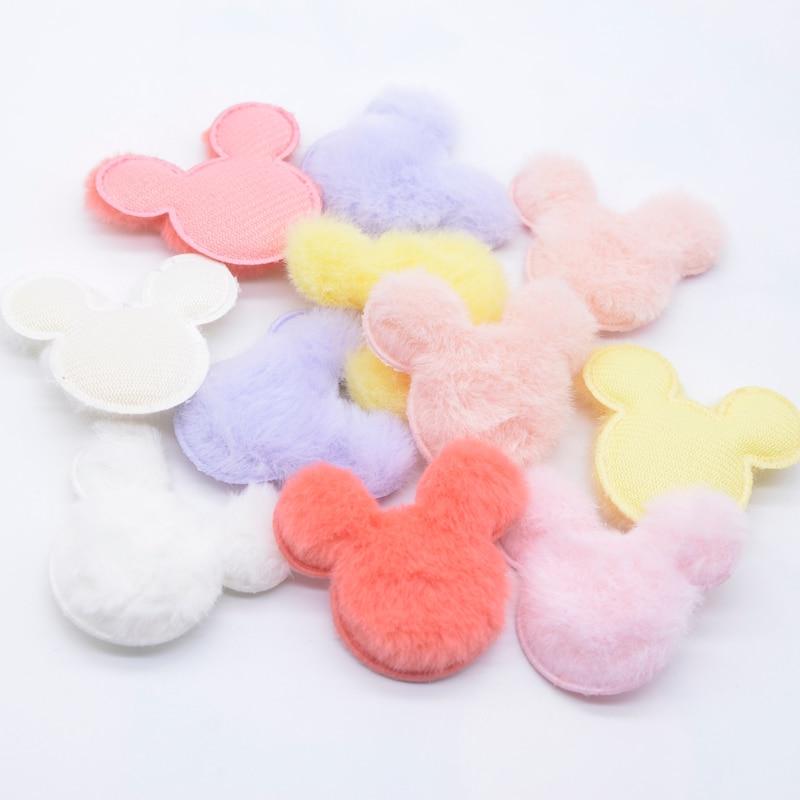 12 шт. 55*45 мм, мягкая плюшевая пушистая голова мыши, аппликация, скрапбукинг, сделай сам, вышивание заплаток, украшение для дома, аксессуары, украшения, принадлежности