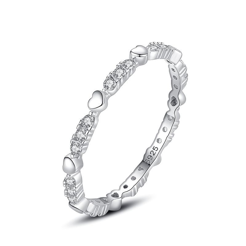 Tancise Classic 925 Sterling Silver  Zircon Ring Ladies Jewelry Wedding Promise Party Gift