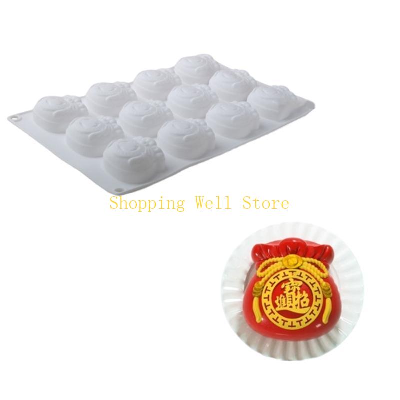 KX4B Silicone Cake Molds Traditional Chinese Fu Pattern Baking Accessories for Holiday Baking and Unique Dessert Creation