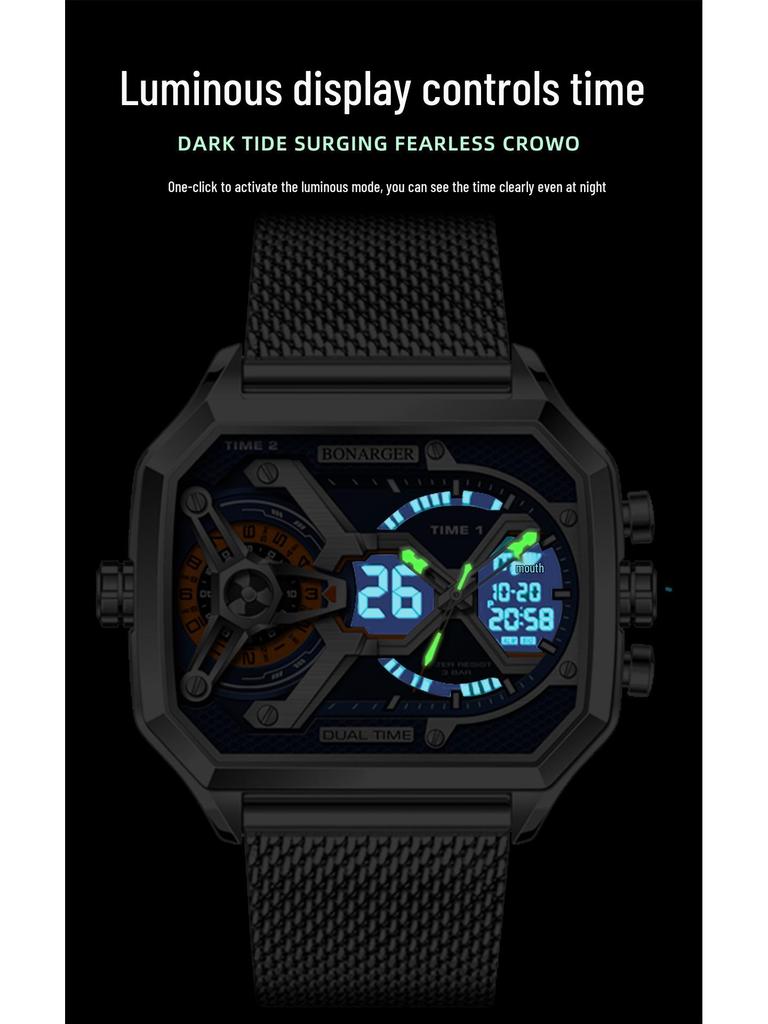 Трансграничные мужские многофункциональные водонепроницаемые спортивные часы - европейский и американский стиль