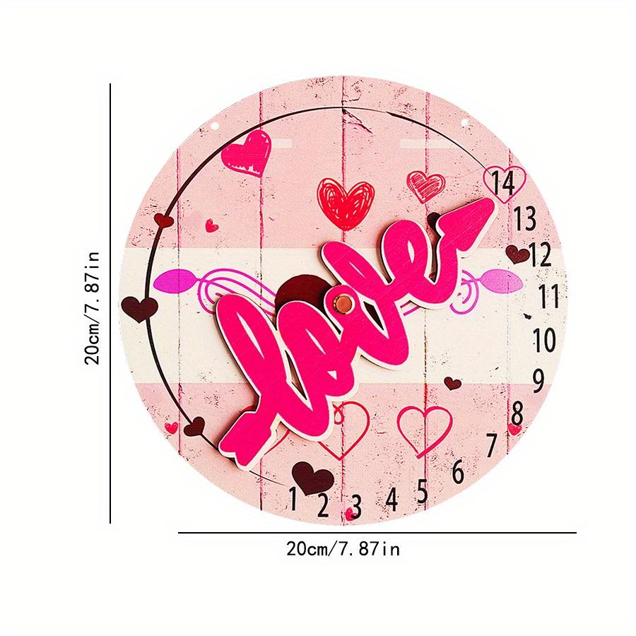 2D Flat 20cm Happy Valentine's Day Love Wooden Wall Hanging Decor - Car Balloon Universal Holiday Wooden Pendant, Home Decoration, Welcome Sign Party