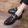 Fashion Crocodile Pattern Men Fashion Shoes Office Business Men Dress Shoes Luxury Brand  Italian Men Oxford Footwear Metal Decoration
