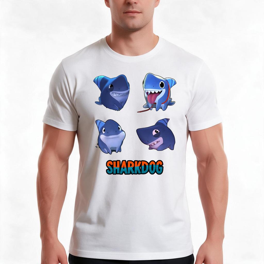 Sharkdog Netflix Animation Tshirt Summer Casual Cotton Tee Oversized Streetwear Tops Vintage Graphic Print Unisex Unisex Unisex