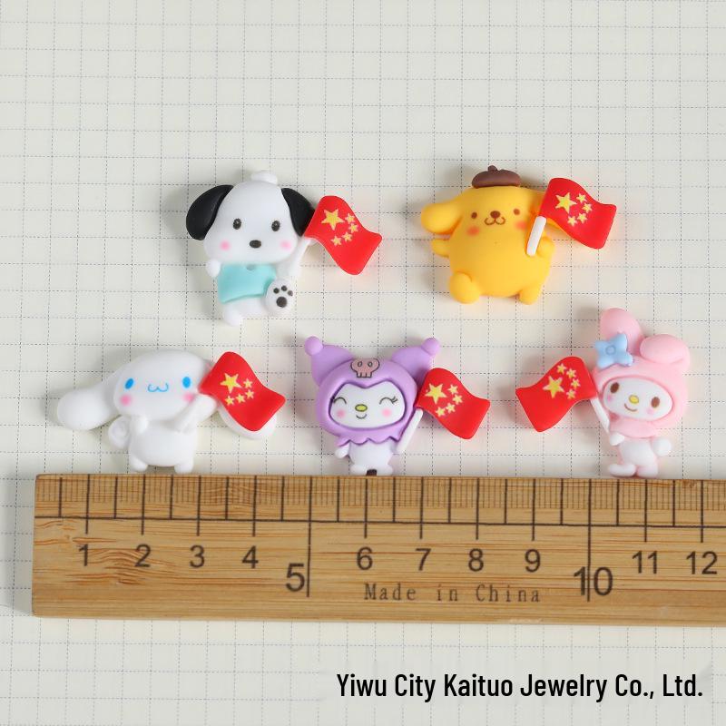 Флаг с мультяшными персонажами Sanrio, смоляные DIY-аксессуары: Чехол для телефона, Аксессуары для волос, Подвеска, Декор для обуви