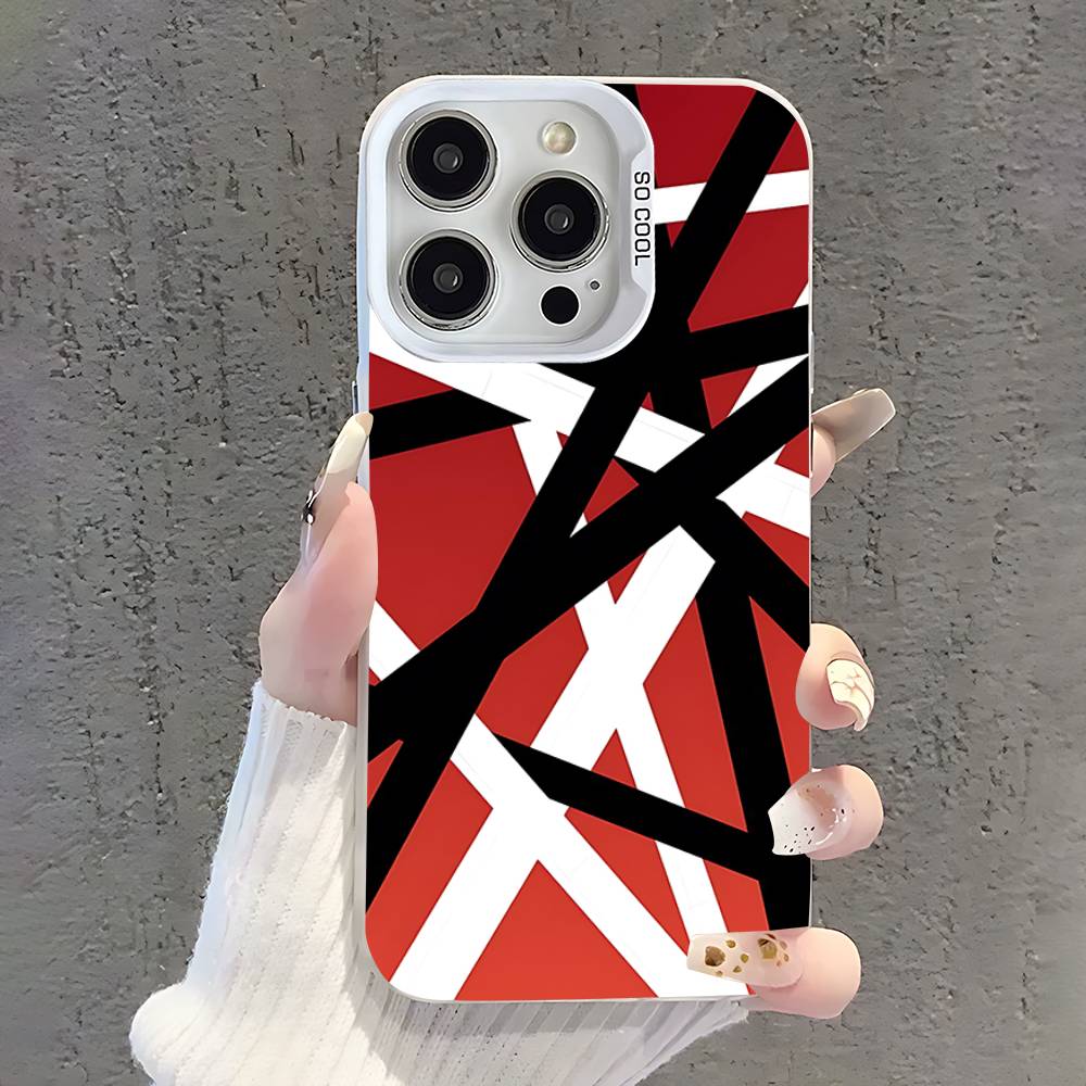 Чехол для телефона E-Eddie Van H-Halen для iPhone 17,16,15,14,13,12,11,Pro,XS,Max,Plus,Mini,SE Белый Конфетный Матовый Ударопрочный Чехол