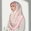 Muslim Hijabs Women Head Wrap Square Scarf Floral Print Turban Cap
