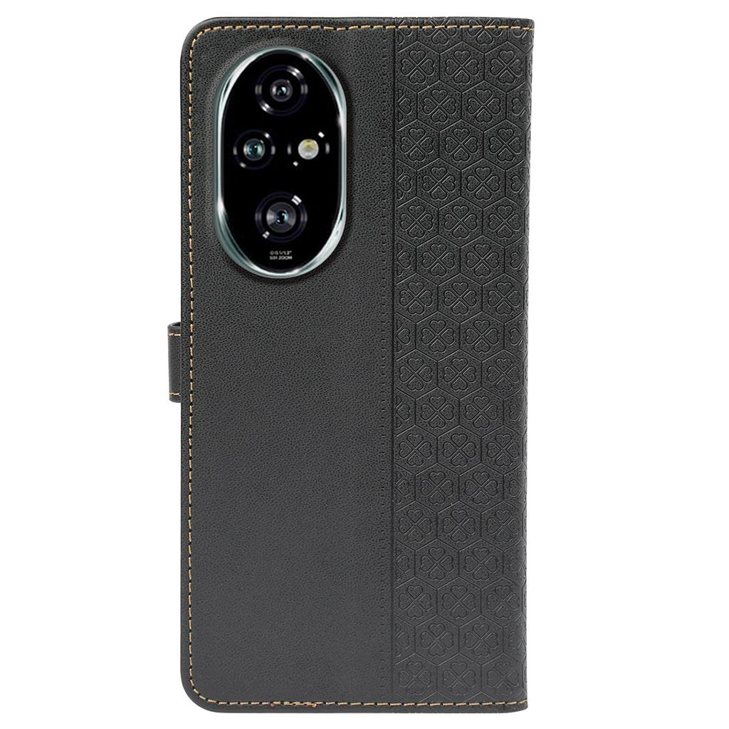 For Honor 200 Pro 5G Case Magnetic Clasp Four Leaf Clover Leather Phone Cover