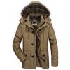 Winter Mid-length Cotton Coat for Men, Plus Velvet and Thickened Large Size Warm Cotton Coat for Middle-aged and Elderly People