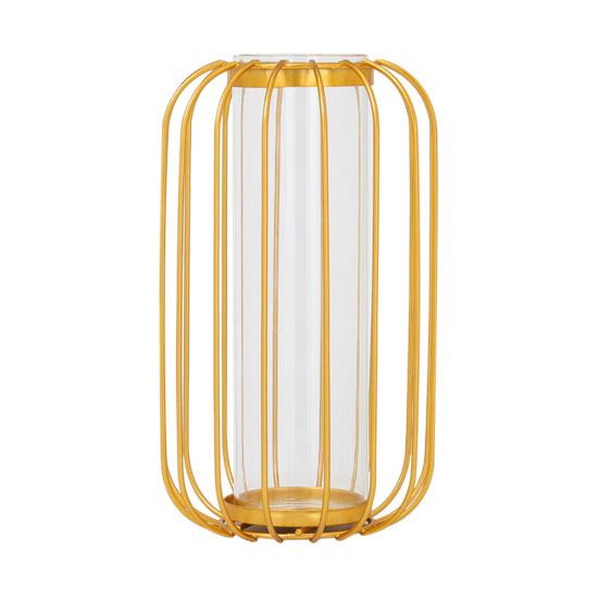 Iron Vase Anti-broken Bottom Water-storable Drop-resistance Detachable Non Slip Built-in Glass Tube Nordic Greenery Vase Home Decor