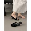 Niche High-end Women's Slippers Women's Summer Wear New High Heels Temperament Thick Heel Sandals